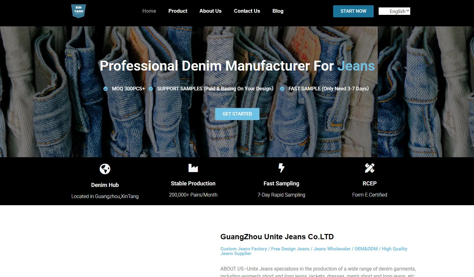 Xintang Denim Pro Garment denim production in Xintang, Zengcheng, Guangzhou