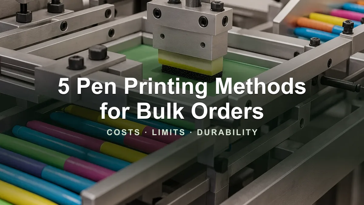 5 Pen Printing Methods for Bulk Orders: Costs, Limits, and Durability