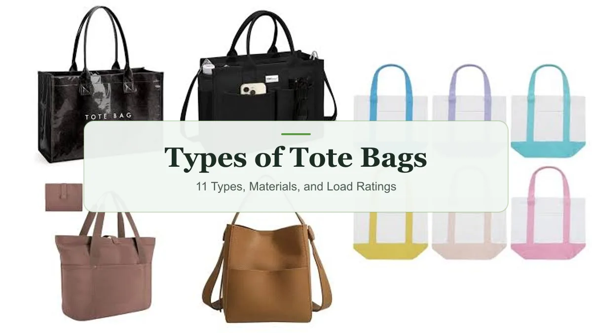 Types of Tote Bags: 11 Types, Materials, and Load Ratings