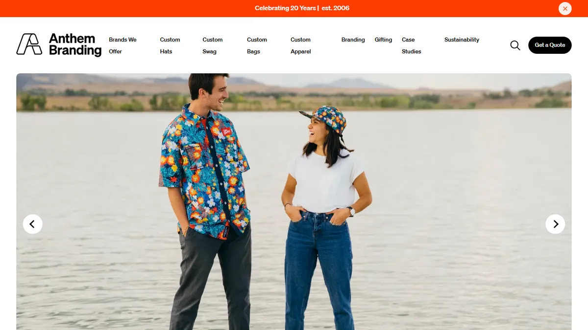 Homepage of Anthem Branding