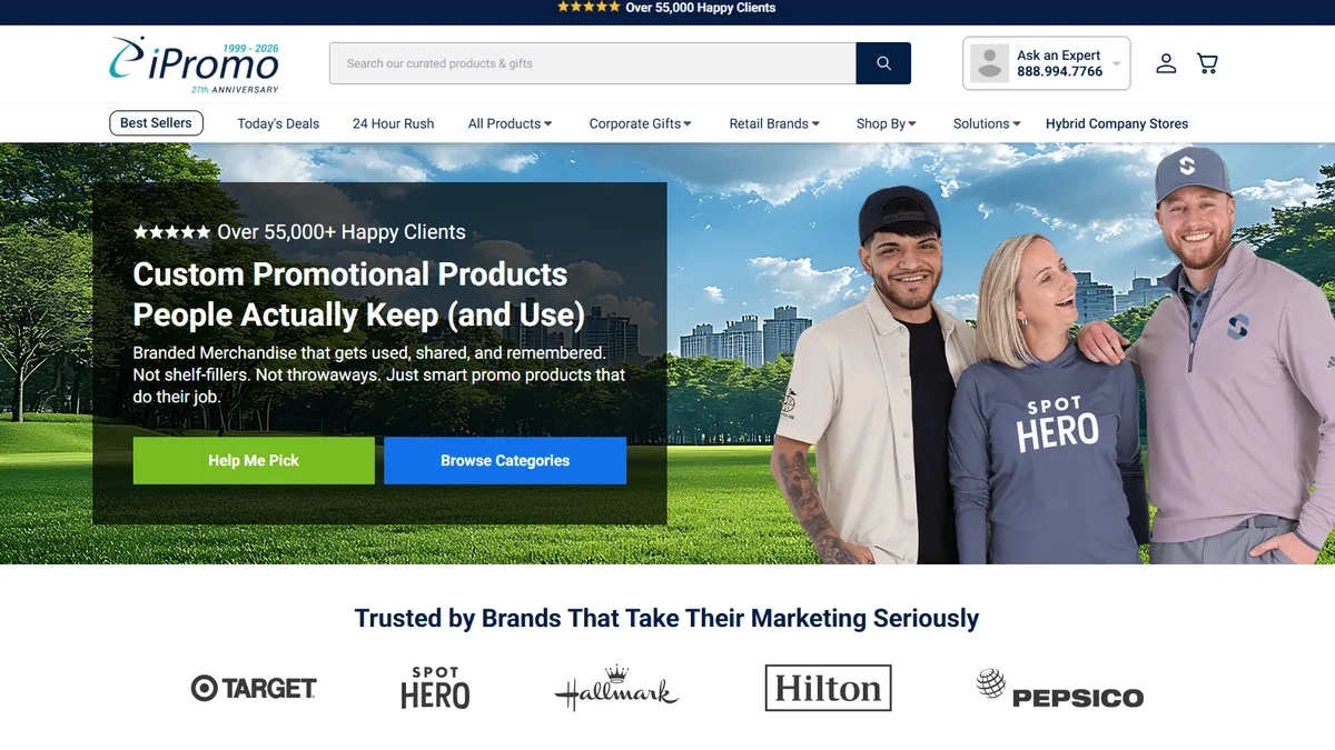 iPromo homepage — 24 hour rush collection of premium corporate gifts