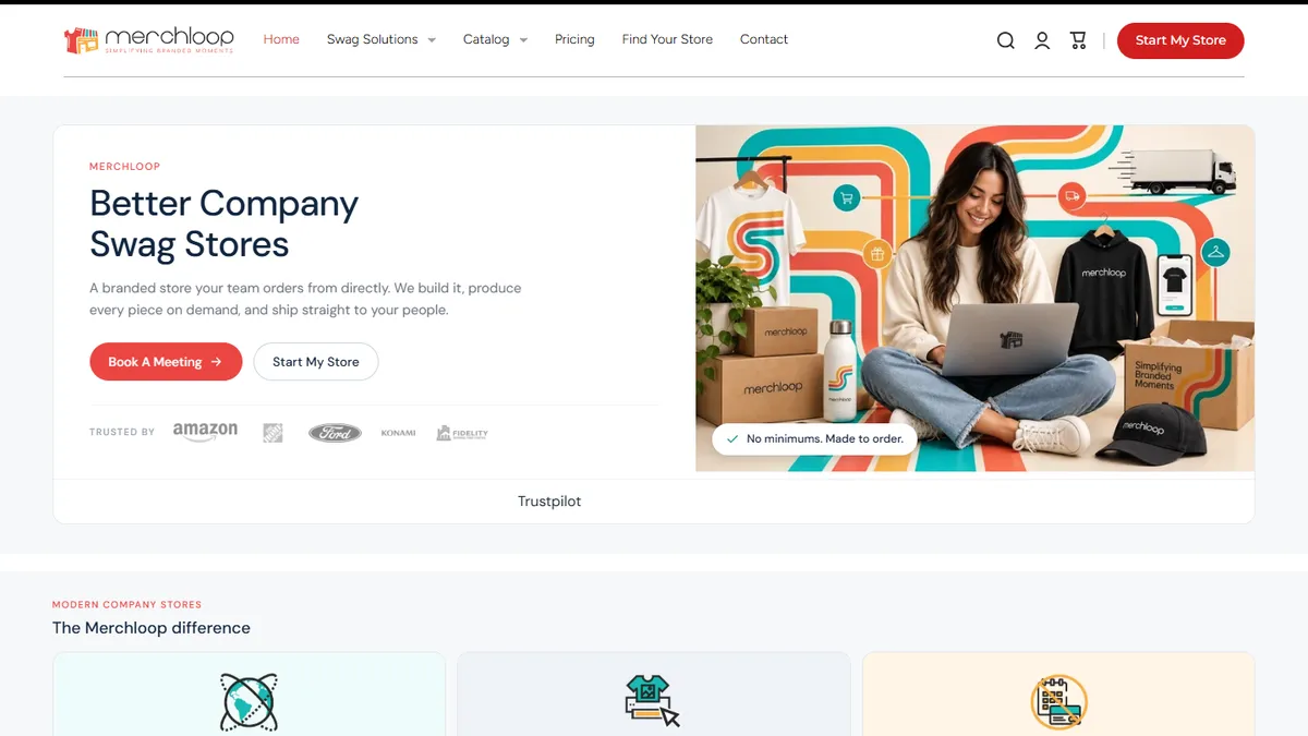 Homepage of Merchloop