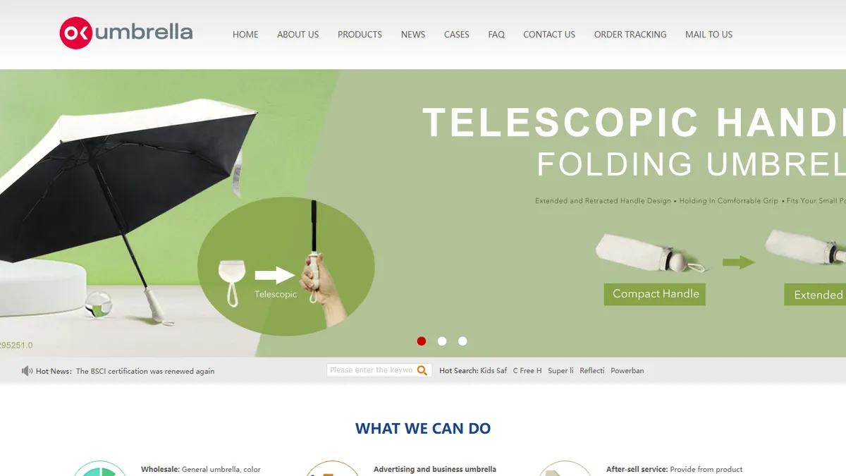 Homepage of OK Umbrella (Shenzhen OK Umbrella Co., Ltd.)